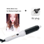 22/26/32mm Multifunction Straightener & Curler Comb Tourmaline Ceramic Simply Round Hot Brush LCD Display Salon Style Curly Tool