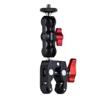 Super Clamp Camera Clamp Mount Monitor 360° Ballhead Magic Arm Double Ball Head Adapter with 1/4"-20 & 3/8"-16  For video
