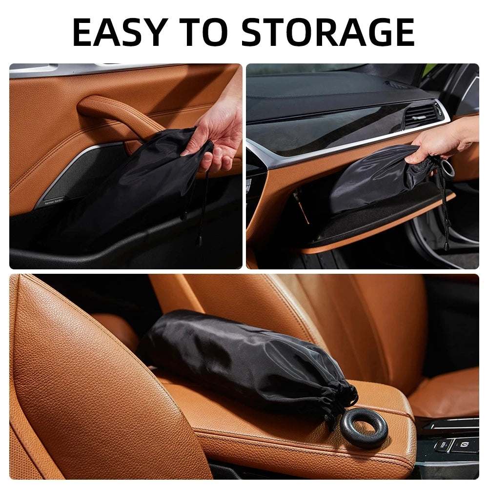 Car Windshield Sun Shade Umbrella Portable Car Parasol With Pull Ring Umbrella Handle Summer Uv Refletive Covers