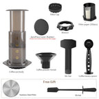 CAFEMASY Portable AeroPress-Style Coffee Maker with Filters, Manual Espresso Press