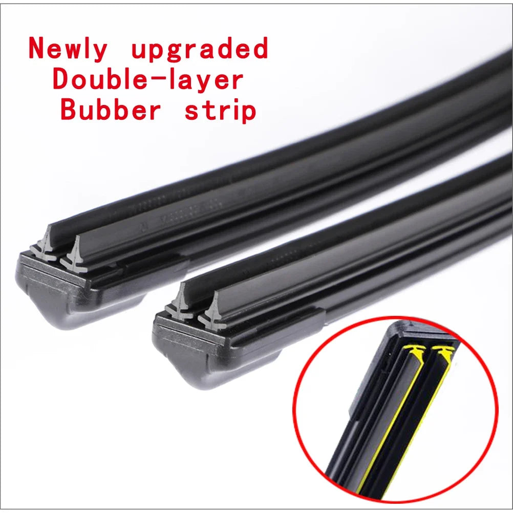 Car Windshield Wiper blades Universal Soft Double layer Rubber Frameless Bracketless car wipers 14" 16" 19" 20" 21" 22" 24"26"