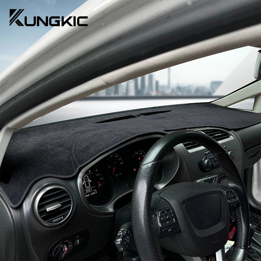 For Seat Leon 2005 2006 2007 2008 2009 2010 2011 2012 Sunshade Mat Flannel Dashmat Carpet Anti-Slip Pad Interior Accessories