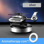 Car Solar Air Freshener Automatic Rotation Essential Oil Diffuser Dashboard Camouflage Helicopter Ornaments Remove Odor