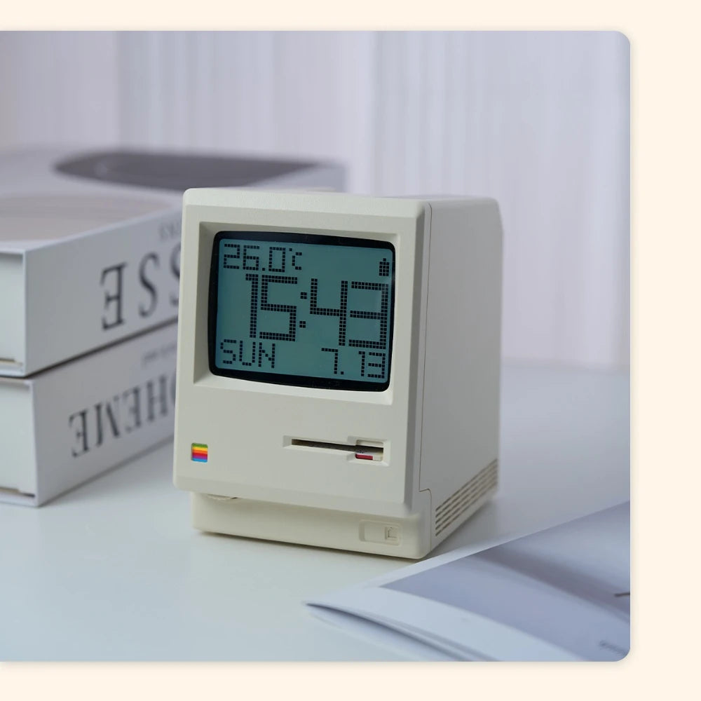 Retro Clock Creativity Maclock Alarm Clock Student Specific Wake Up Artifact Desktop Decor Electronic Display Alarm Clock