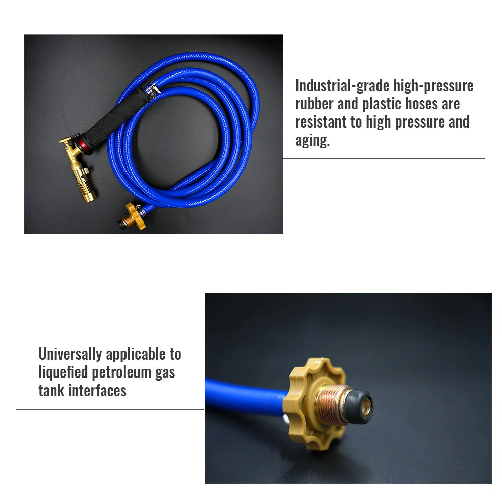 High Temperature Welding Torch 1300℃ with Propane Gas System - Copper Silver Aluminum Soldering Tool for Metal Melting Work