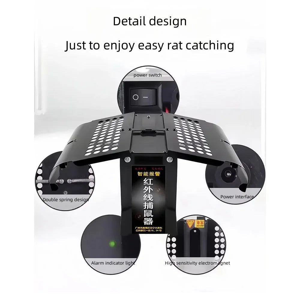 USB Rechargeable Reusable Rat Cage Suitable ForHousehold Mousetrap Infrared Intelligent Induction Continuous Mousetrap