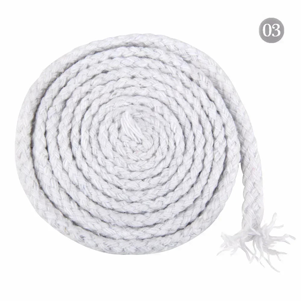 10M 5/7mm Cotton Cord for Sewing Twisted Rope Bag Strap Weave Cords Woven String Home Textile Decoration Ropes Craft Accessories