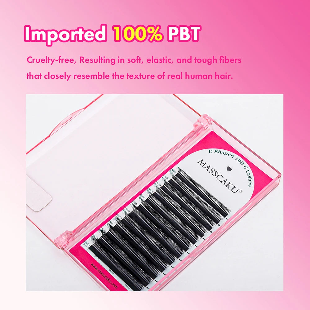 New Arrival 5cases/lot U Style 3D 4D 5D Eyelash Extensions C D Curl Denser Slender Cilios U-Shaped Pestañas Postizas by MASSCAKU