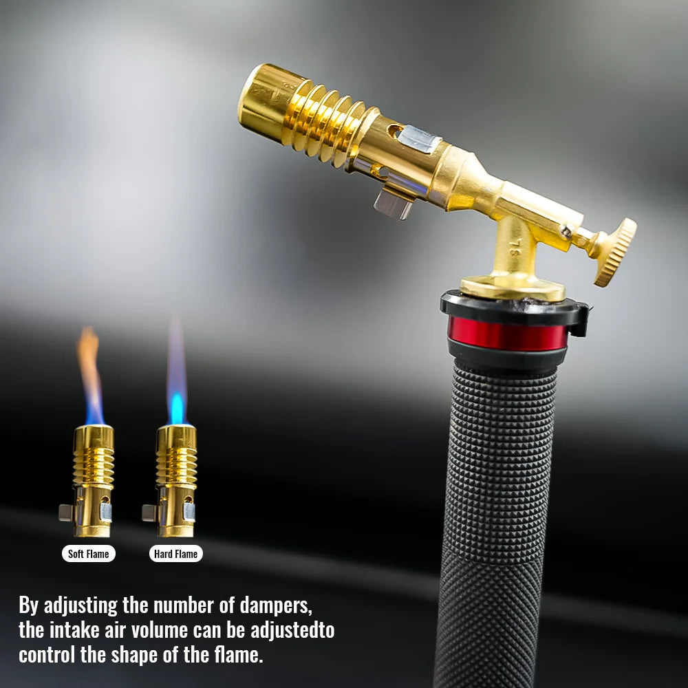High Temperature Welding Torch 1300℃ with Propane Gas System - Copper Silver Aluminum Soldering Tool for Metal Melting Work