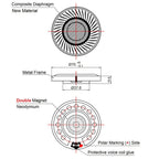 2pcs 70mm Headphone Speaker Unit  32ohm Over Ear Headphones Replacement Driver Dual magnetic Composite Biofilm Sound