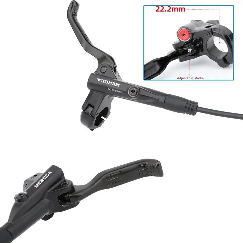 MEROCA M4 4-piston Hydraulic Bicycle Brakes Front Rear Kit 4 Piston Disc Brake Oil Brake MTB Compatible with 160mm Rotor