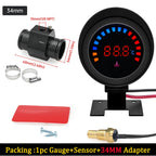 52MM Water Temp Gauge 12~24V LCD Digital Water Thermometer Meter with Sensor + Adapter Joint Pipe Radiator for Car Motorcycle