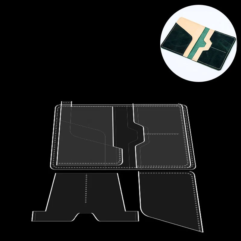 YOMDID 5PCS Passport Holder Airline Ticket ID Organizer Acrylic Template DIY Wallet Making Acrylic Mold Leathercraft Supplies