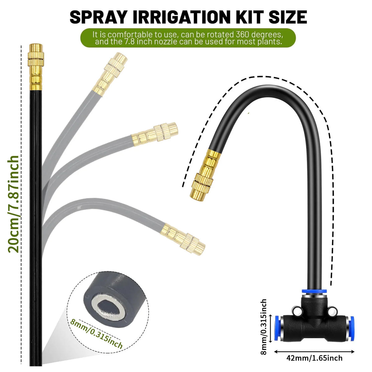 360° Free-bend Misting Nozzle Adjustable Atomizer Sprayer Outdoor Watering Kits Garden Programmable Timer Misting Cooling System