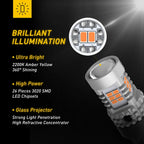 AUXITO 2Pcs 7440 W21W WY21W LED Turn Signal Light Amber 7440NA T20 LED Bulb Indicator Lamp CANBUS Error Free No Hyper Flash 12V