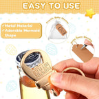 10 set baby shower gift set, bottle shaped opener with hard gauze bag commemorative keychain, thank you label themed party gift