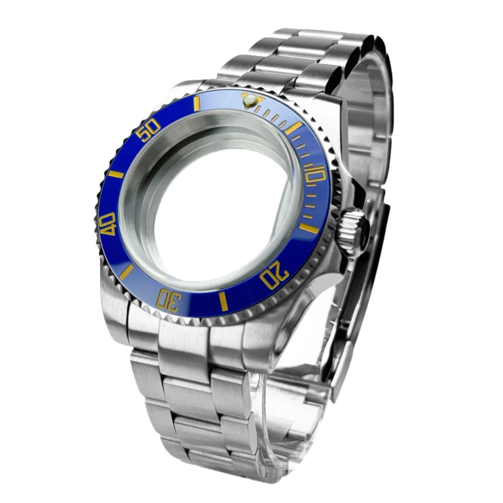 40mm 200m Waterproof NH34 NH35 NH36 Watch Case Accessories for Oyster Band SUB Watch Maker 120clicks BGW9 blue lume Bezel