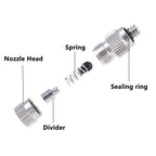 50Pcs High Pressure Mist Cooling Atomizing Sprayer 3/16" 0.1~0.5mm Anti Drip Fog Nozzle Garden Agriculture Irrigation Humidify