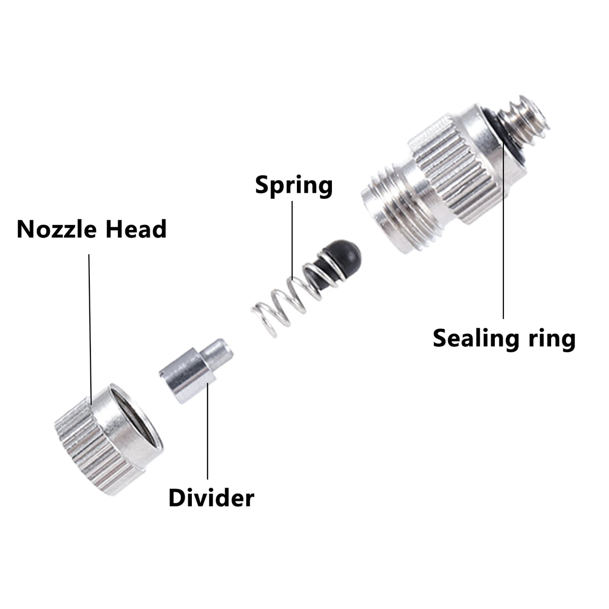 50Pcs High Pressure Mist Cooling Atomizing Sprayer 3/16" 0.1~0.5mm Anti Drip Fog Nozzle Garden Agriculture Irrigation Humidify