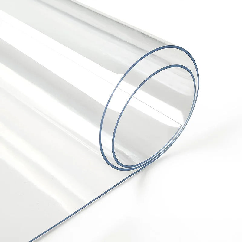 Transparent PVC Table Mat, Waterproof Oil-Proof Indoor & Outdoor Use Soft Glass Table Protector for Versatile Surface Protection