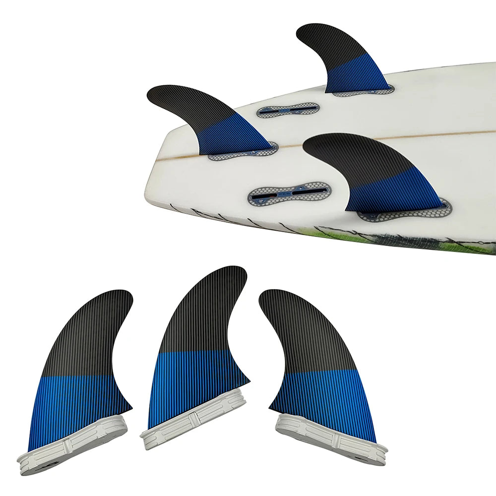 UPSURE FCS 2 G5 Fins Tri Fins Thruster Surfboard Fins Surfing Fins Honeycomb Fibreglass Double Tabs 2 Fin Surf 3 Fins (M Size)
