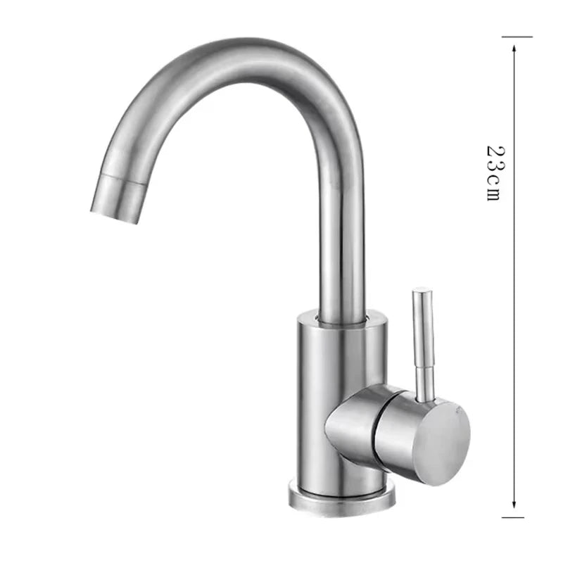 304 stainless steel bathroom basin faucet hot and cold wash mixer faucet 360 rotating sink faucet bathroom single handle faucet