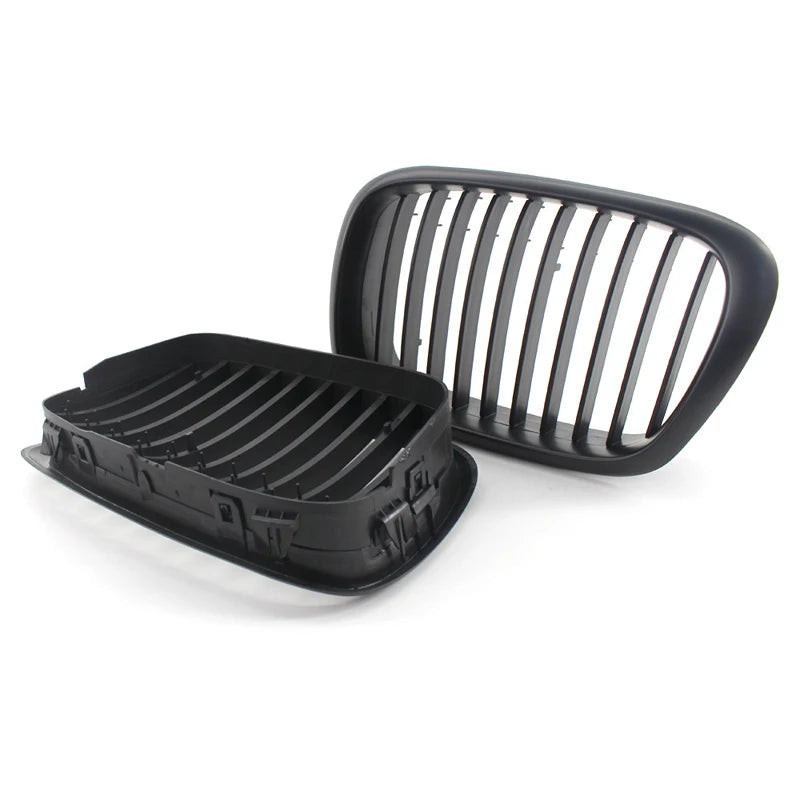 Pulleco For BMW E39 5 Series 525 528 Gloss Black Grille Car Front Hood Grill Kidney Grilles Racing Grill 99-03 Auto Accessories