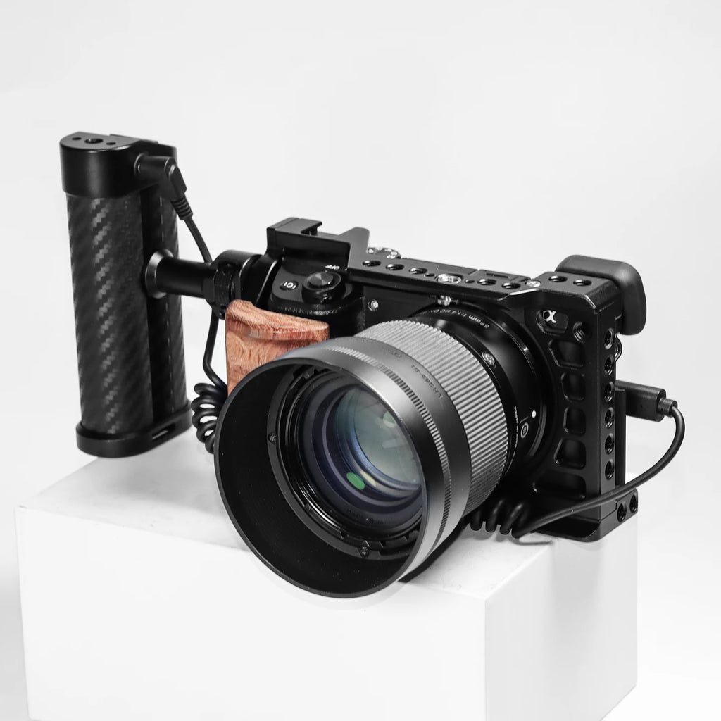 DSLR Camera Cage Side Handle Grip With Trigger Shutter Control Cable for Sony Canon Nikon Camera Carbon Fiber Top Hand Grip