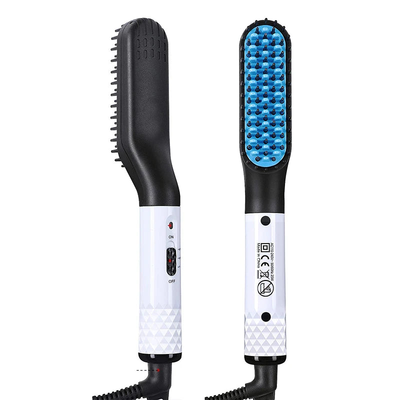Electric Beard Heated Brush Kit Hair Straightener Straightening Men Quick Styler  Beard Comb Electric Comb For Hair
