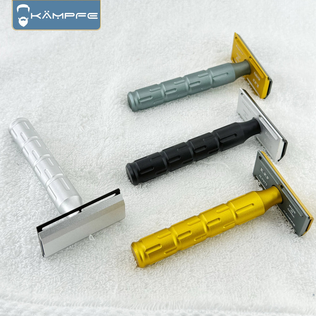 KAMPFE CNC milling high-quality AL7075 aluminum double-edged safety shaver men's exquisite gift hair salon tool