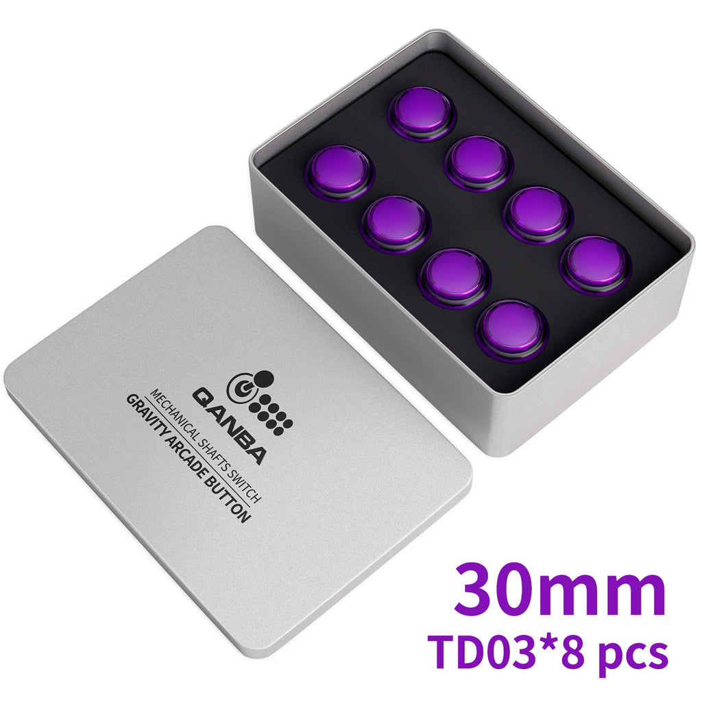 Qanba Gravity KT Arcade buttons Mute snap-in button Multiple trigger stroke adjustments 30mm Arcade Joystick DIY Parts (8Pcs)