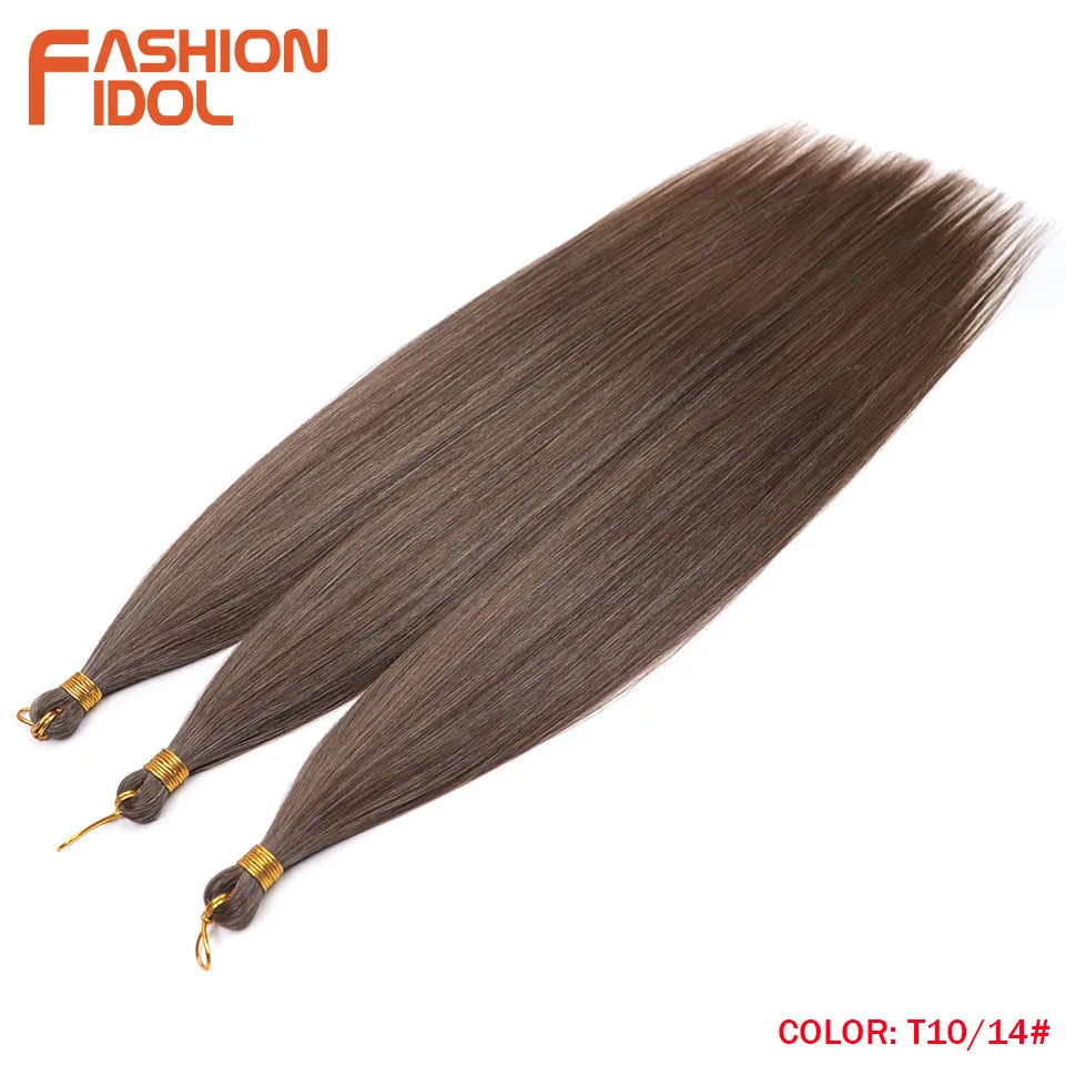 Straight crochet braids hair extensions 3pcs 28in synthetic pony hair bundles ombre silver grey