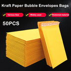 50PCS Kraft Paper Bubble Mailers Envelopes Bags Bubble Mailing Bag Padded Shipping Envelope Business Supplies Various Sizes