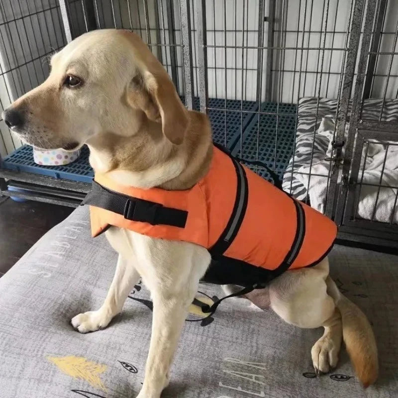 Dog Life Jacket Reflective Adjustable Buoyancy Safety Vest, Blue/Green/Orange/Red, XXS-XL