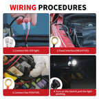 CO LIGHT Truck LED Wrok Light Wiring Harness Kit 12V On off Waterproof Switch Power Relay Blade Fuse-4 Lead 24V for Tractor 4x4