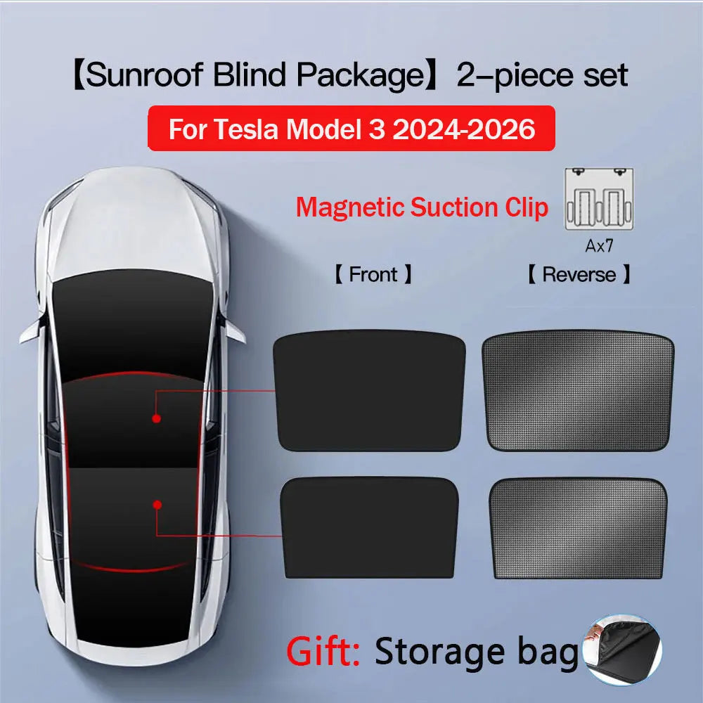 2026 For Tesla Model Y Juniper Sunshade Magnetic Suction Clip Sunroof honeycomb Sunshades Model 3 Highland Skylight Accessory
