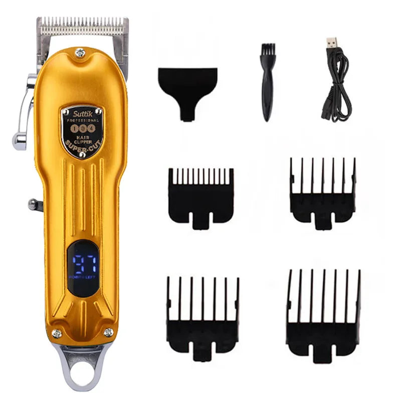 Rechargeable pet hair clipper all-metal dog & cat grooming trimmer low noise