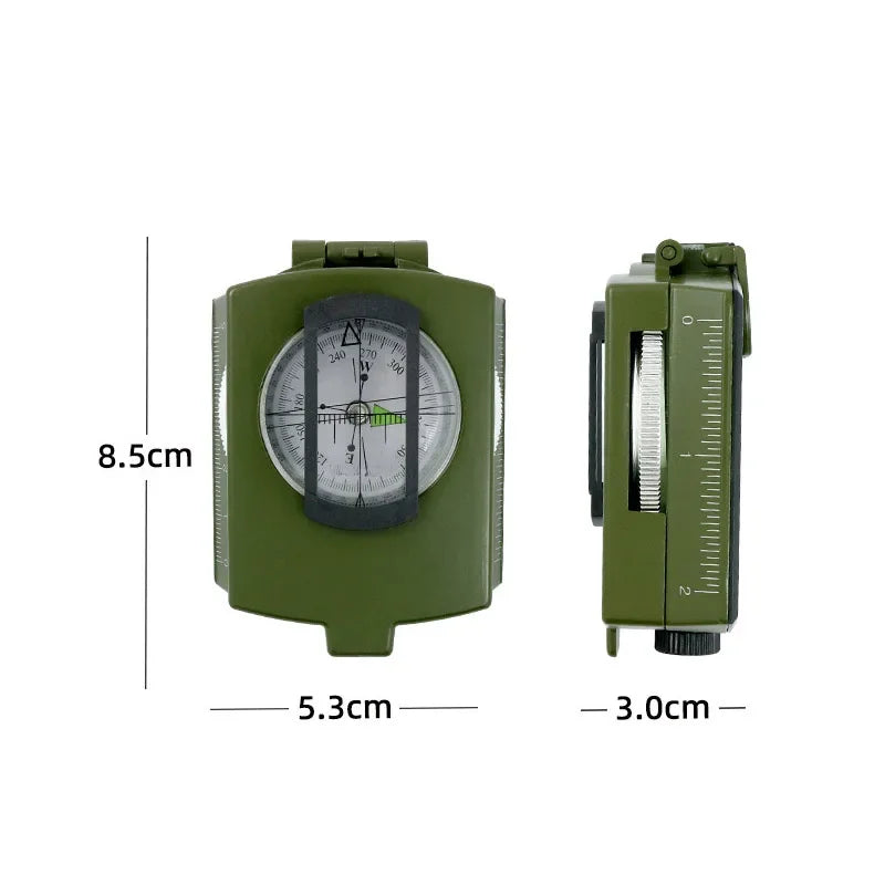 Tactical Metal Sighting Compass with Luminous Dial for Hiking Camping, Camo/Army Green/Black