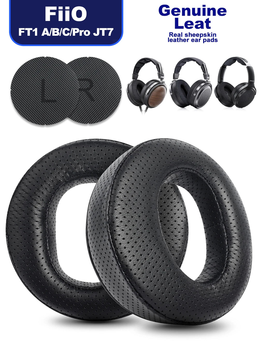 Ear Pads For FiiO HS-FT1A/B/C FT1 FT1 Pro JT7 Sheepskin earmuffs Perforated Sheepskin dermis headphones Memory Covers Sponge