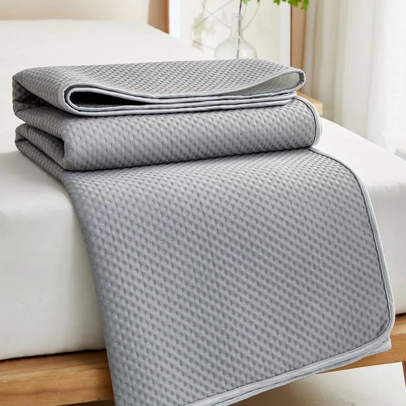 Ice silk cooling mattress pad breathable washable summer bed mat, blue/grey/pink, sizes 90-220x200cm