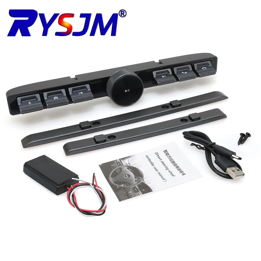 7-Key LED Car Steering Wheel Multimedia Remote Controller, Wireless Volume Adjuster