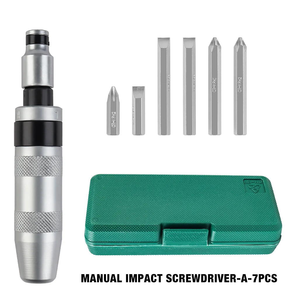 7/12/13 Pcs Manual Impact Screwdriver, Cordless Home Screwdriver Set, Screw Extractor, Professional Repair Tool,Used by Knocking
