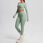 Hamidou Women's 2pc Yoga Set with Built-In Bra Top & Pocket Leggings, S-XL