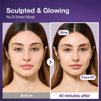 Instant Lifting Full Face Mask With Peptide Collagen Firming Mask For Smooth Defined Looking Skin 4 Sheets With Lifting Band