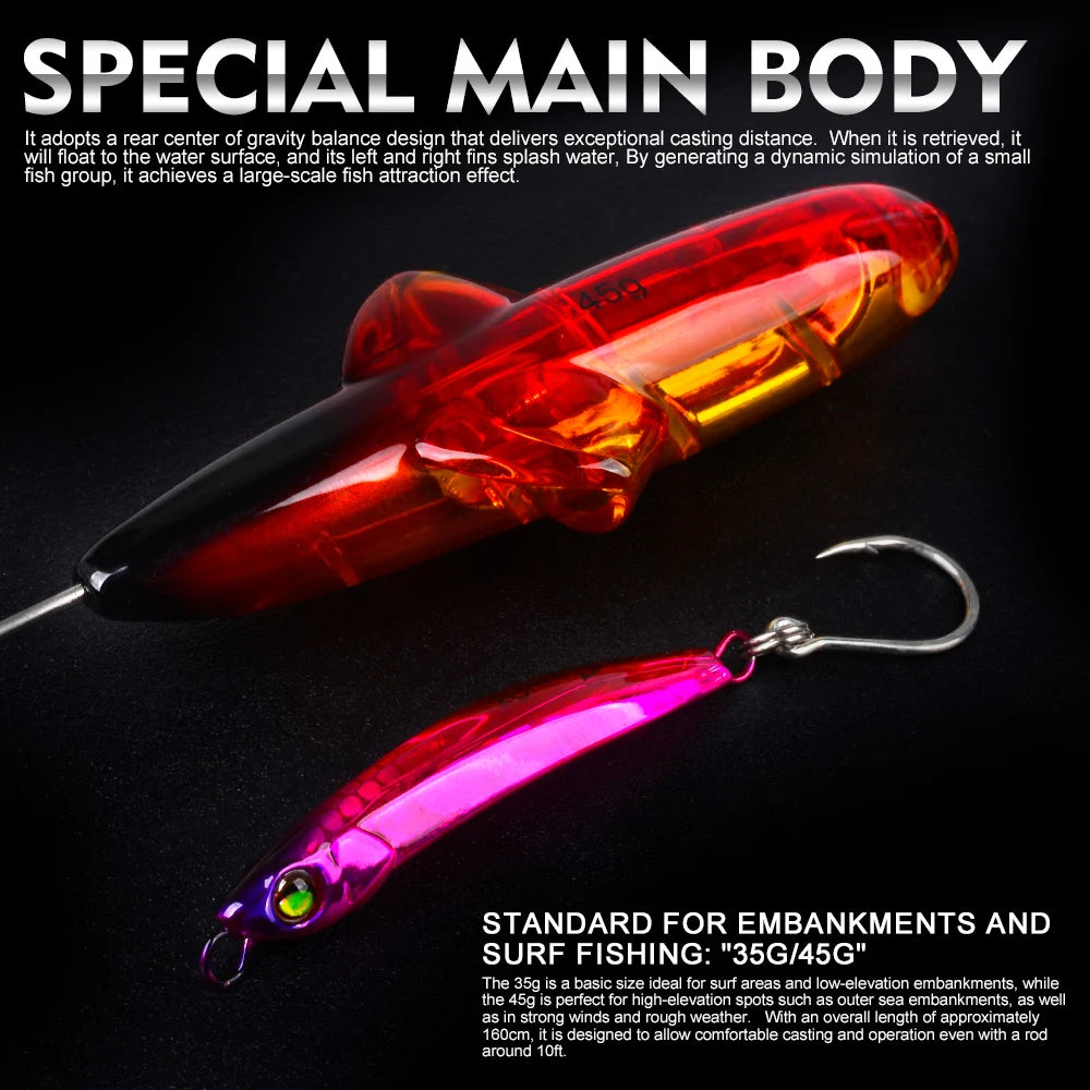 Proberos 35/45G Topwater Fishing Lure Popper Artificial Pencil Hard Bait  Long-range Cast Floating Fishing Tackle Swimbait