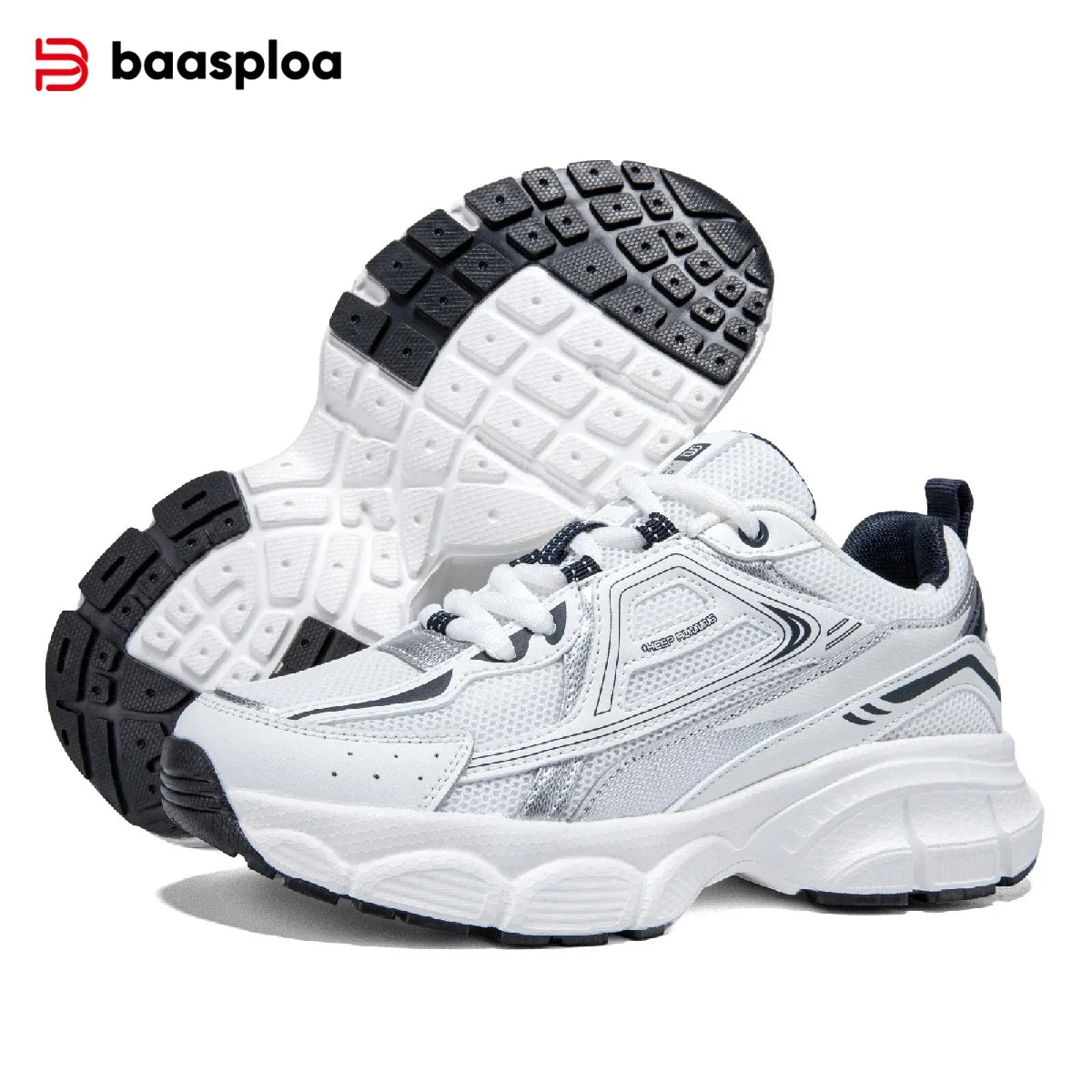 Baasploa Women Sport Shoes Mesh Breathable Lightweight Casual Walking Shoes Female New Comfort Running Shoes Non-slip 35-42