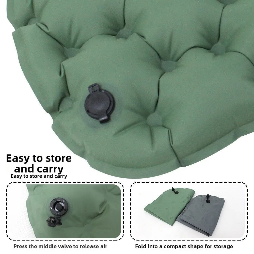 Foldable Inflatable Seat Cushion Moisture-proof Space-saving 3D Air Seat Cushion Waterproof Lightweight Camping Chair Pad Hiking