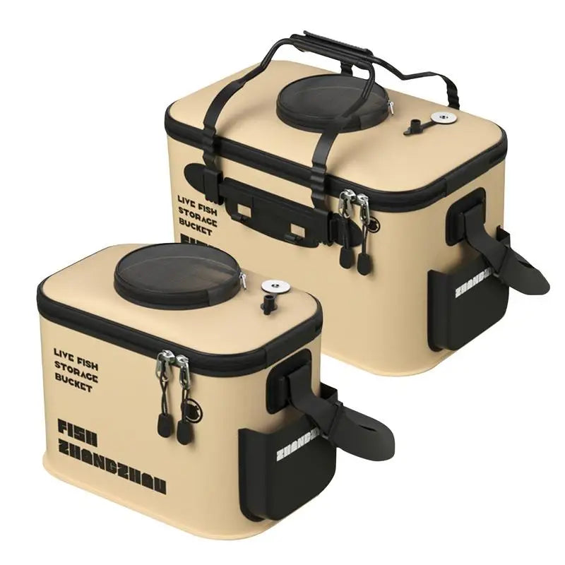 Foldable Live Fish Bucket Fishing Bucket Outdoor Multifunctional EVA Fishing Bag Live Fish Bait Bucket Wild Fishing Bucket