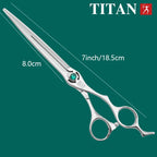 Titan Pet Grooming Scissors 7.0-7.5 Inch Professional Dog Hair Cutting Shears