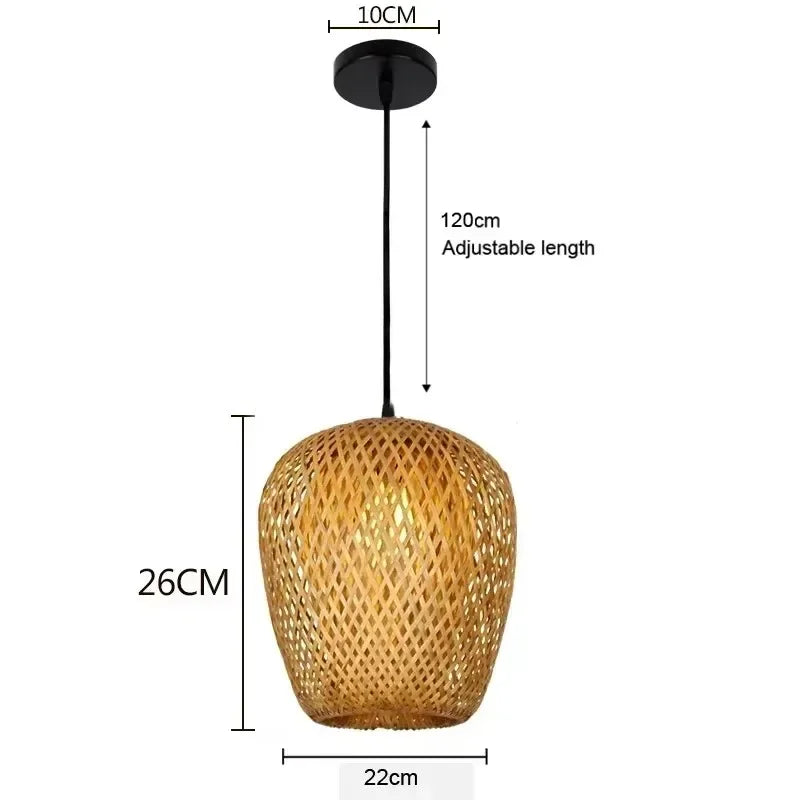 Newest Bamboo Pendant Lamps Ceiling Lights Rattan Wicker Lustre Hand Knit Braiding Suspended Home Dining Braided Decoration HOT